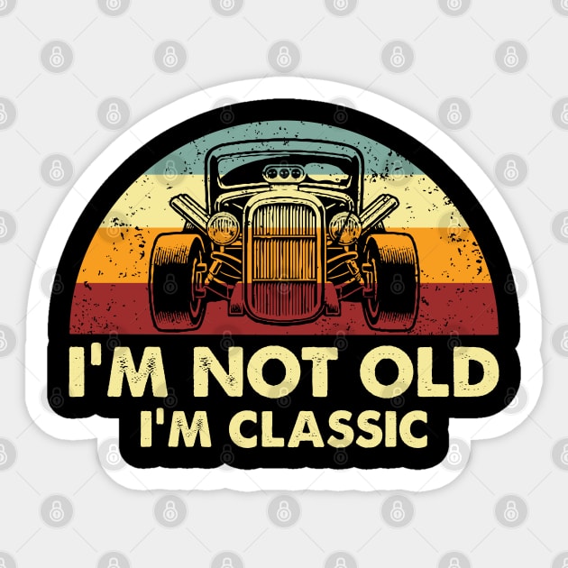 Retro Classic Car Sticker by Whimsical Thinker